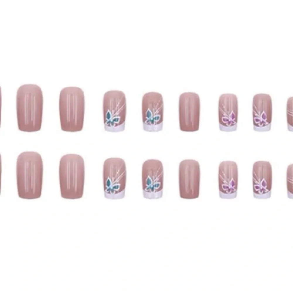 Butterfly French Tip Press-On Nails - Picture 2 of 5